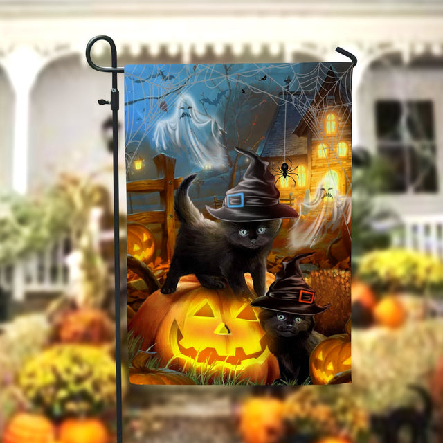 Spooky Kittens Halloween Garden Flag - 12x18 Garden Flag Sublimation Design Download PNG File Instant Download Sublimation CaldwellArt 