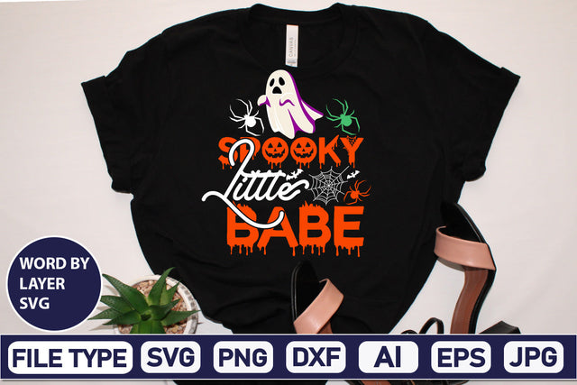 Spooky Little Babe SVG Cut File SVGs,Quotes and Sayings,Food & Drink,On Sale, Print & Cut SVG DesignPlante 503 