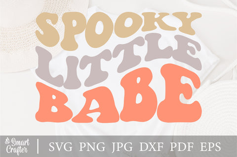 Spooky little babe svg, Spooky vibes svg, Baby Halloween svg, Little girl Halloween svg, Retro Halloween svg, Wavy letters svg, Funny fall SVG Fauz 
