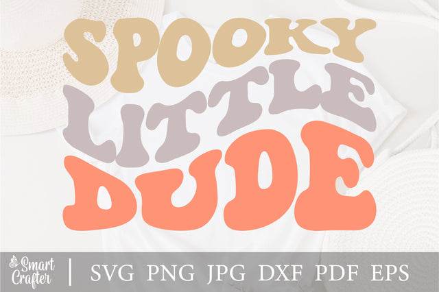 Spooky Little Dude svg, Halloween svg, Fall svg, Autumn svg, Boo svg, Wavy Stacked svg, Boho svg, Svg Dxf Eps Ai Png Silhouette Cricut SVG Fauz 