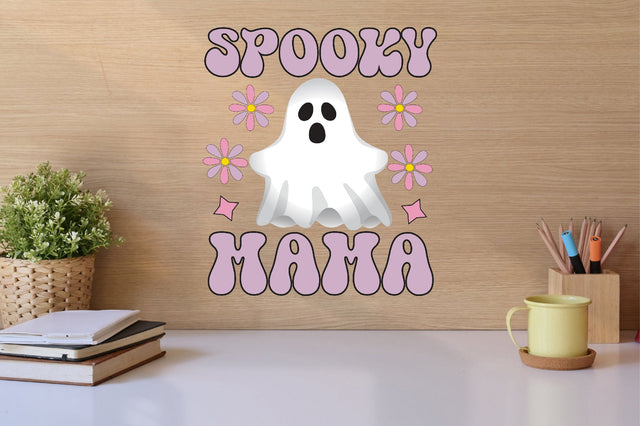 Spooky mama Ghost SVG PNG, Retro Sublimation SVGista 