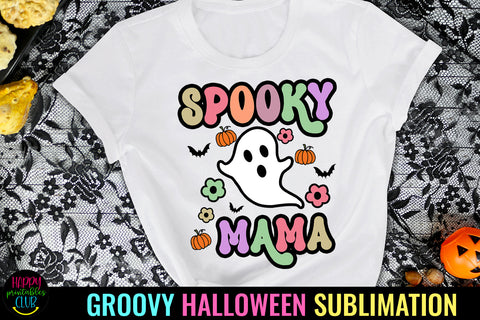 Spooky Mama Groovy Halloween Sublimation I Retro Halloween Sublimation Happy Printables Club 