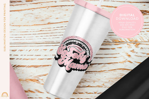 Spooky Mama Halloween Sublimation Design with Bats HM Sublimation Pixel Sublimation 