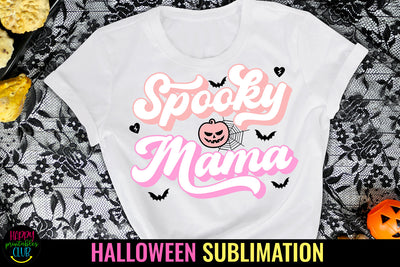 Spooky Mama Halloween Sublimation I Pink Halloween PNG Sublimation Happy Printables Club 