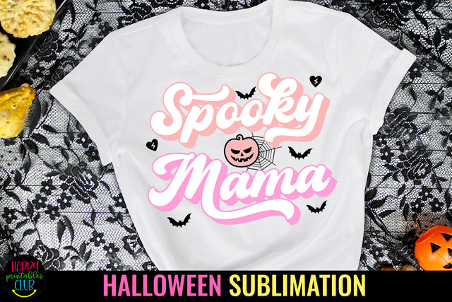 Spooky Mama Halloween Sublimation I Pink Halloween PNG Sublimation Happy Printables Club 