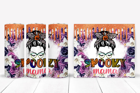 Spooky Mama Halloween Tumbler Sublimation I 20 Oz Tumbler Wrap Sublimation Happy Printables Club 