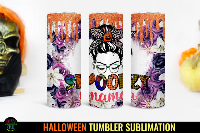Spooky Mama Halloween Tumbler Sublimation I 20 Oz Tumbler Wrap Sublimation Happy Printables Club 