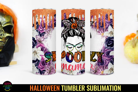 Spooky Mama Halloween Tumbler Sublimation I 20 Oz Tumbler Wrap Sublimation Happy Printables Club 