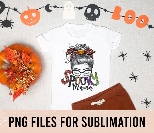 Spooky Mama Messy Bun Png Sublimation Design, Spooky Mama Png,Halloween Mom Png,Spooky Vibes Png,Halloween Pumpkin Png,Digital Download SVG BOO-design 