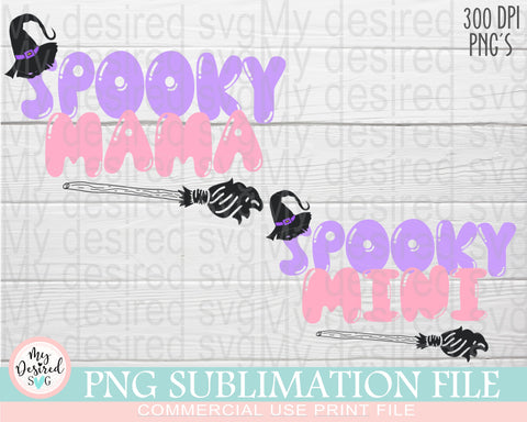Spooky Mama Mini PNG, Halloween Png, Funny Halloween Matching, Witchy Mama, Spooky Season, Mother and Daughter, Halloween Sublimation Design Sublimation MyDesiredSVG 