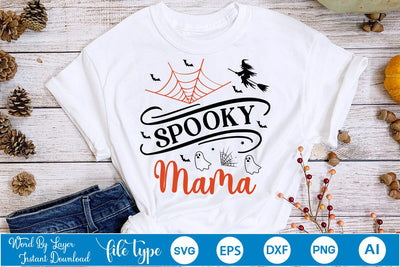 Spooky Mama SVG Cut File, Halloween SVG Design SVG DesignPlante 503 