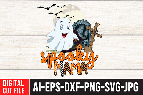 Spooky Mama SVG Design Sublimation BlackCatsMedia 