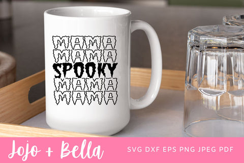 Spooky Mama SVG, Halloween Shirt Svg, Mom Svg, Funny Halloween Svg, Spooky Svg, Svg Files For Cricut, Silhouette, Sublimation SVG Jojo&Bella 