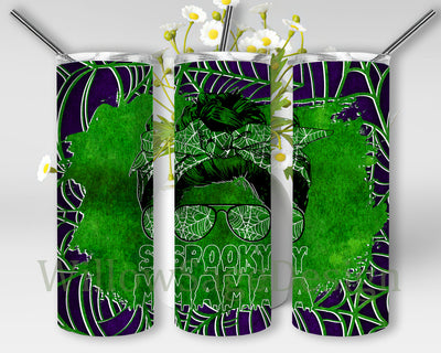 Spooky Mama Tumbler Png, Halloween Mama 20oz Skinny Tumbler, Messy Bun Mama Spiderweb Sublimation Png, Halloween Spooky Tumbler, Halloween Sublimation Design, Instant Download Sublimation WillowSageDesign 