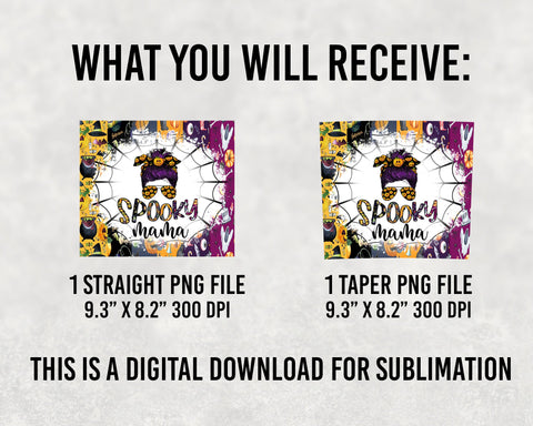 Spooky Mama Tumbler PNG, Halloween Tumbler Sublimation Design Download, Seamless 20oz Skinny Tumbler Design PNG, Spooky, Halloween Mama SVG BOO-design 