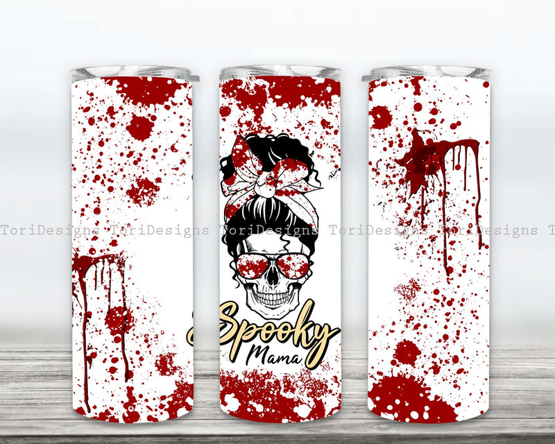Spooky Mama Wrap, Halloween Mama Tumbler, Halloween Tumbler PNG Sublimation ToriDesigns 