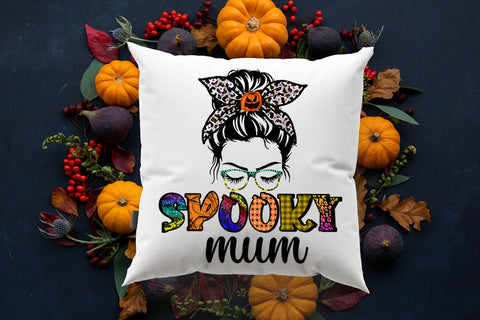 Spooky Mum Sublimation I Messy Bun Halloween Sublimation Sublimation Happy Printables Club 