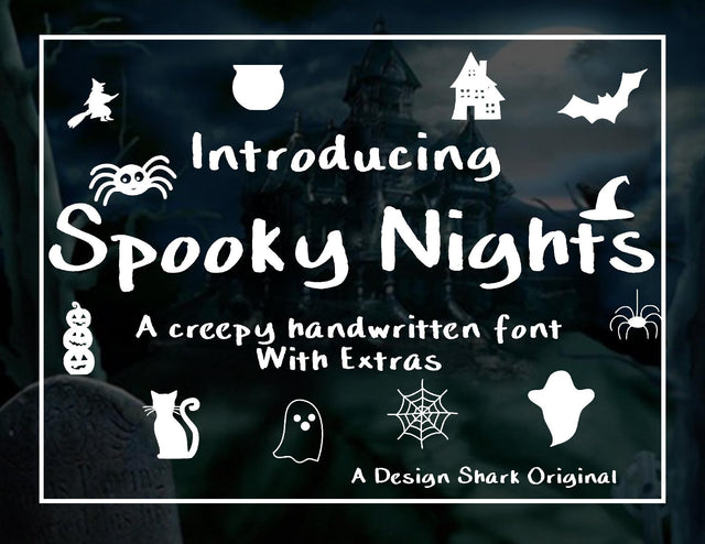 Spooky Nights Font Design Shark