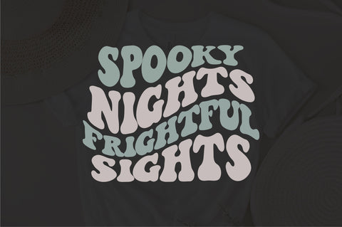 Spooky Nights & Frightful Sights Svg, Halloween Bat Svg, Halloween Shirt Svg, Cute Halloween Svg, Halloween Girl Svg, Halloween Png Cute SVG Fauz 