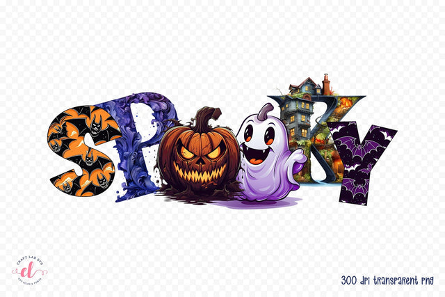 Spooky PNG, Halloween Sublimation Design Sublimation CraftLabSVG 