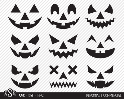 Spooky Pumpkin Faces | Halloween SVG SVG Texas Southern Cuts 