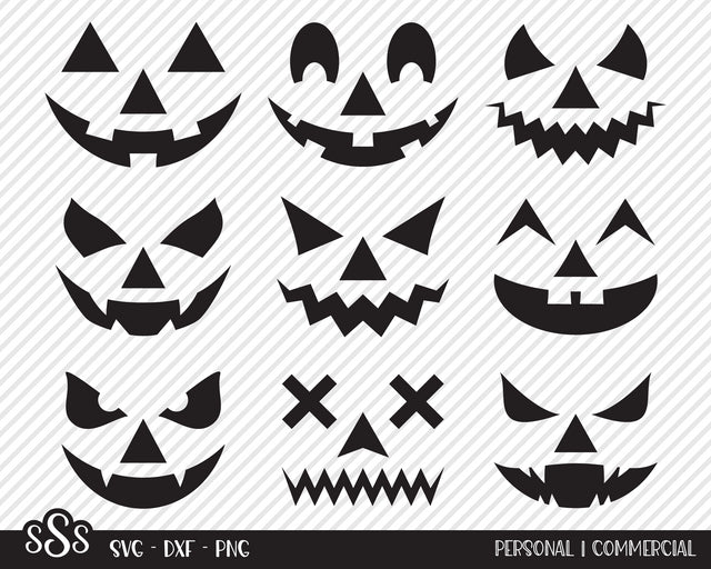 Spooky Pumpkin Faces | Halloween SVG SVG Texas Southern Cuts 