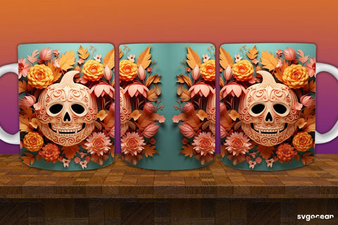 Spooky Pumpkins Halloween Mug Wrap | 11 Oz | Sublimation Sublimation SvgOcean 