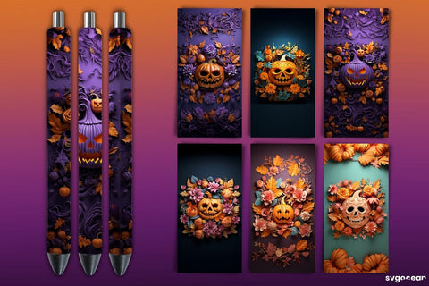 Spooky Pumpkins Halloween Pen Wrap | Sublimation Sublimation SvgOcean 
