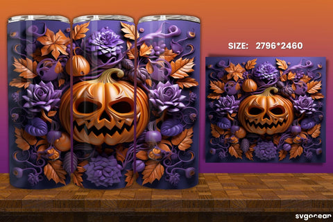 Spooky Pumpkins Halloween Tumbler Wrap | 20 Oz | Sublimation Sublimation SvgOcean 
