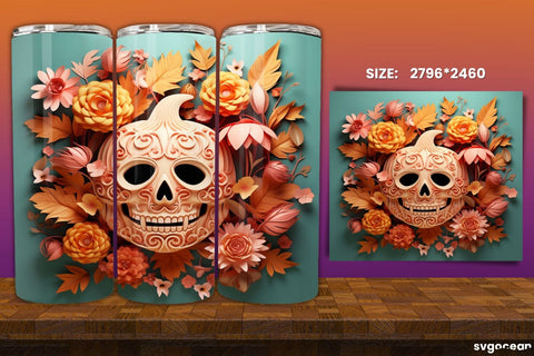 Spooky Pumpkins Halloween Tumbler Wrap | 20 Oz | Sublimation Sublimation SvgOcean 