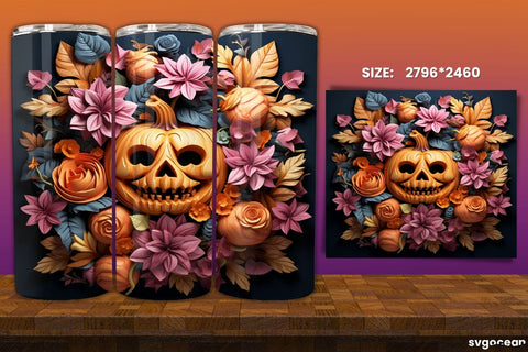 Spooky Pumpkins Halloween Tumbler Wrap | 20 Oz | Sublimation Sublimation SvgOcean 