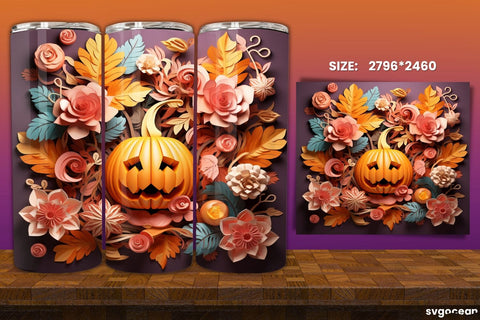Spooky Pumpkins Halloween Tumbler Wrap | 20 Oz | Sublimation Sublimation SvgOcean 