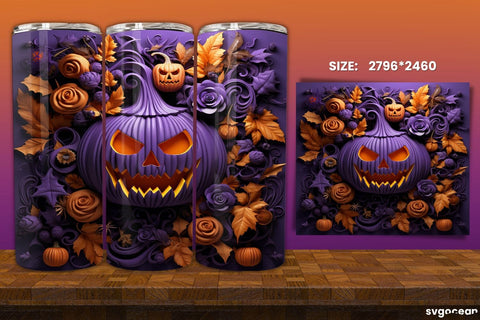 Spooky Pumpkins Halloween Tumbler Wrap | 20 Oz | Sublimation Sublimation SvgOcean 