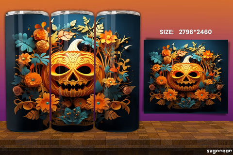 Spooky Pumpkins Halloween Tumbler Wrap | 20 Oz | Sublimation Sublimation SvgOcean 