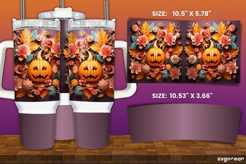 Spooky Pumpkins Halloween Tumbler Wrap | 40 Oz | Sublimation Sublimation SvgOcean 