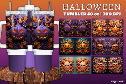 Spooky Pumpkins Halloween Tumbler Wrap | 40 Oz | Sublimation Sublimation SvgOcean 