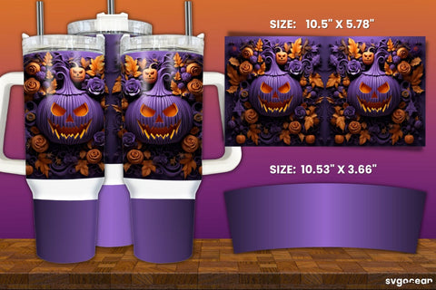 Spooky Pumpkins Halloween Tumbler Wrap | 40 Oz | Sublimation Sublimation SvgOcean 