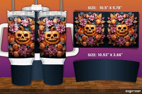 Spooky Pumpkins Halloween Tumbler Wrap | 40 Oz | Sublimation Sublimation SvgOcean 