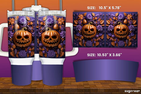 Spooky Pumpkins Halloween Tumbler Wrap | 40 Oz | Sublimation Sublimation SvgOcean 
