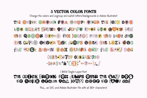Spooky Ransom Halloween Cut-Out Font Font Blush Font Co. 