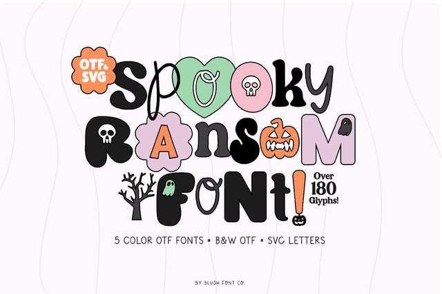 Spooky Ransom Halloween Cut-Out Font Font Blush Font Co. 