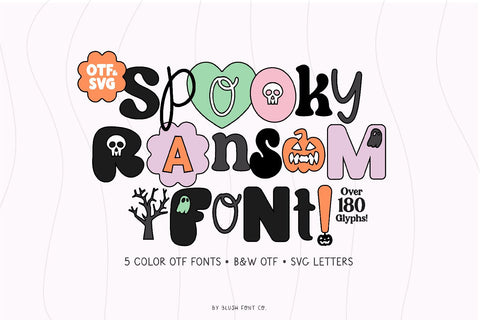 Spooky Ransom Halloween Cut-Out Font Font Blush Font Co. 