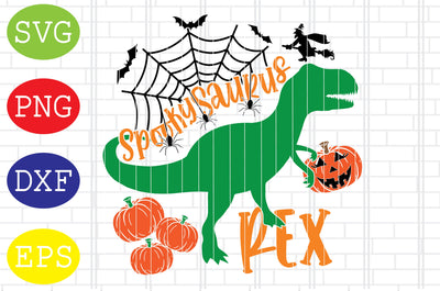 Spooky Saurus Rex Pumpkin Svg, Spooky Svg, Cauldron Svg, Halloween Svg, Witch Svg, Ghost Svg, Png, Eps, Dxf Files SVG DigitalSvgFiles 