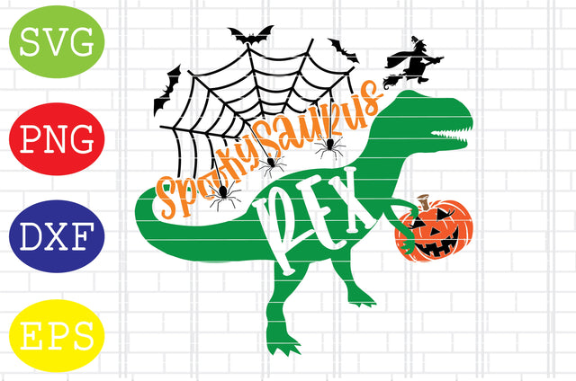 Spooky Saurus Rex Svg, Spooky Svg, Cauldron Svg, Halloween Svg, Witch Svg, Ghost Svg, Png, Eps, Dxf Files SVG DigitalSvgFiles 