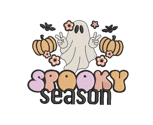 Spooky season embroidery design, Halloween embroidery, 4 sizes, instant download Embroidery/Applique DESIGNS ArtEMByNatalia 