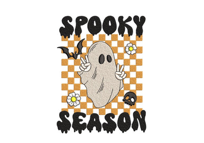 Spooky Season Embroidery Design, Halloween Ghost Embroidery Design, Retro Halloween Embroidery Design, 4 sizes, Instant Download Embroidery/Applique DESIGNS Nino Nadaraia 