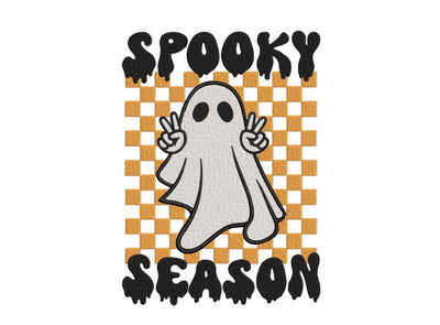 Spooky Season Embroidery Design, Halloween Ghost Embroidery Design, Retro Halloween Embroidery File, 4 sizes, Instant Download Embroidery/Applique DESIGNS Nino Nadaraia 