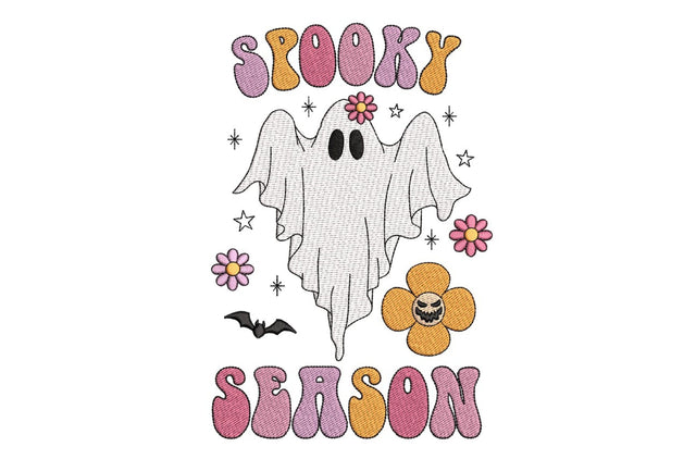 Spooky Season Embroidery Design, Halloween Ghost Machine Embroidery File, 3 sizes, Instant Download Embroidery/Applique DESIGNS Nino Nadaraia 
