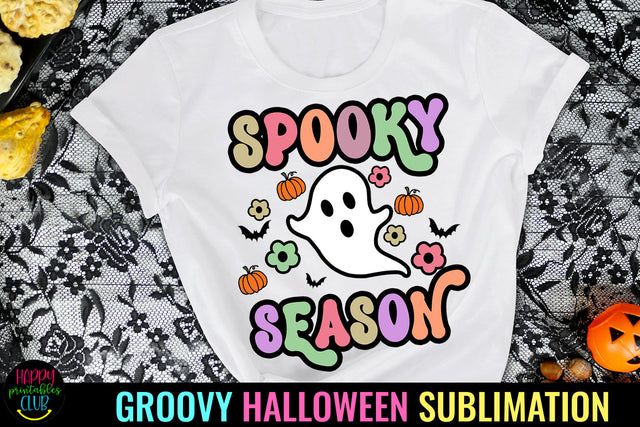Spooky Season Groovy Halloween Sublimation I Retro Halloween Sublimation Happy Printables Club 