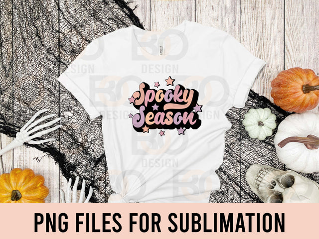 Spooky Season Halloween PNG sublimation design download, boho Halloween png, spooky season png, halloween clipart, retro halloween png SVG BOO-design 